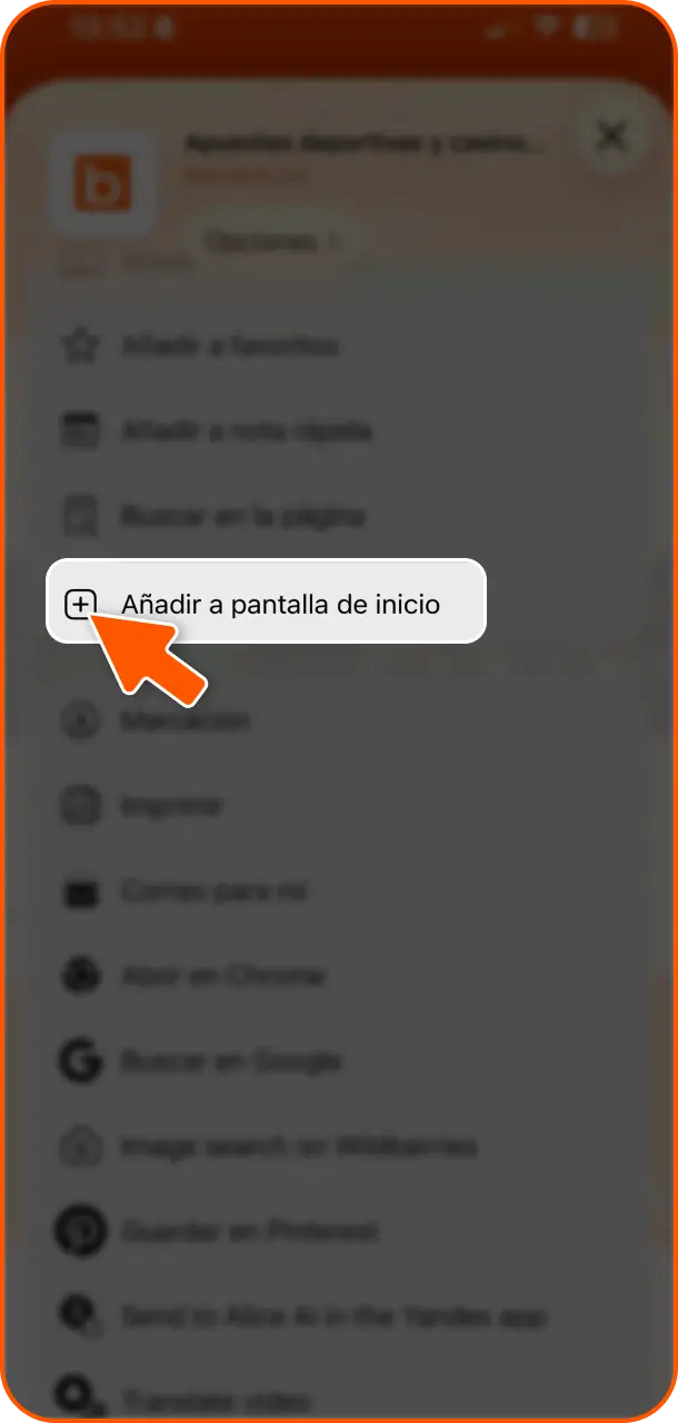 Añade a la pantalla de inicio el acceso directo de Betsson Perú para no perderte peleas de MMA.