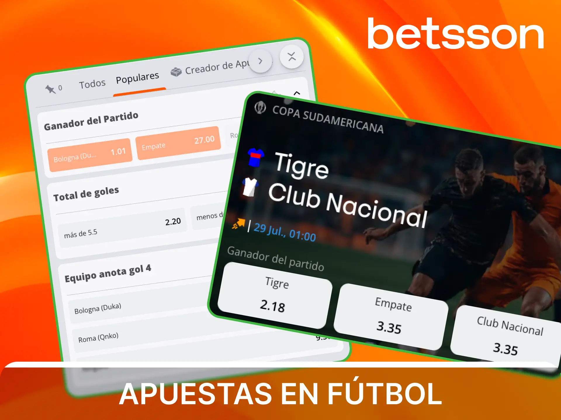 Apuesta en fútbol con las mejores cuotas del mercado a través de Betsson Perú.